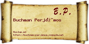 Buchman Perjámos névjegykártya